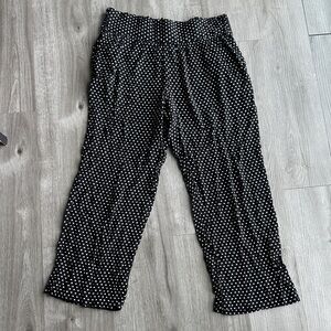Wide Leg Polka Dot Pants - Black/White